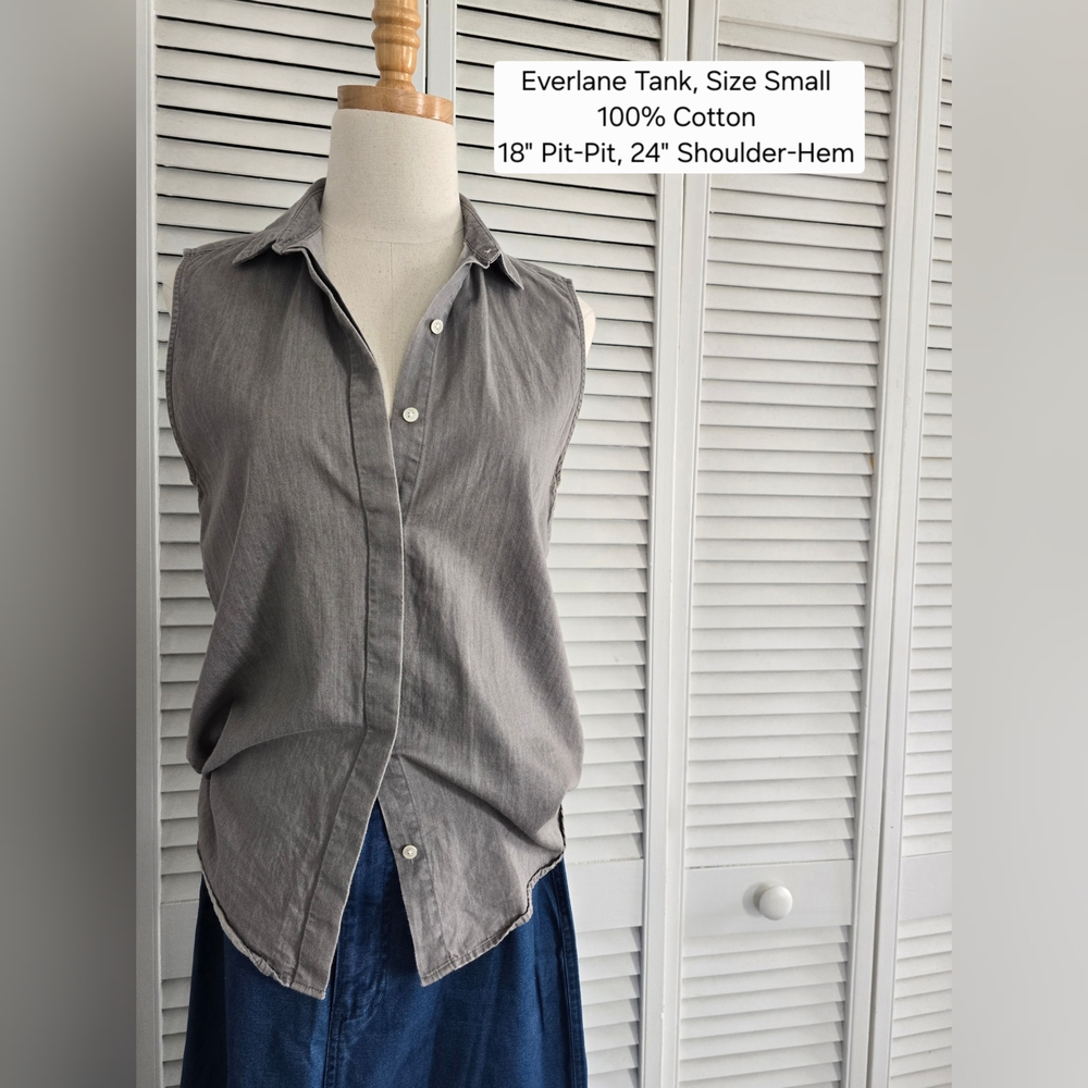 Everlane Gray Button Tank